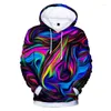 Grappige Tie Dye Kleurrijke Gedrukte Fashion Hip Hop 3D Hoodies Pullover Men Dames Hoodie Hoodie Hoody Tops lange mouw capuchones sweatshirts