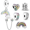 New popular 925 sterling silver high quality special offer pendant fashion rainbow love charm pendant beads suitable for pandora bracelet ladies jewelry DIY making