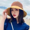 2022 New Summer Wide Brim Floppy Lady Cap Chapeau De Paille Chapeau De Soleil Chapeaux De Plage Femmes Chapeau UV Protéger Voyage Cap Simple Mode Lady Cap G220418