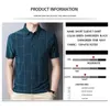 BROWON Graphic T-shirt Men Summer Business Short Sleeved T-shirt Casual Loose Plaid Turn-down Collar T Shirts for Men 220509