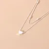 Mode petit coeur pendentif collier pour femmes à la mode Simple or argent couleur chaîne tour de cou filles fête bijoux cadeau