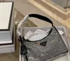 neue Kristall-Hobo-Unterarmtasche, Strass-Tasche 2000, riesige Flash-Einzel-Umhängetasche, Bling voller Diamanten in