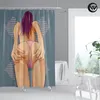 Cortina de chuveiro moderno 3d lindo nude sexy bunda impermeável acessórios de banheiro conjuntos de decoração de casa decoração 220429
