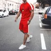 3D -tryckning av herrtrakten 2 -stycken Set kläder 2022 Fashion Short Outfits Vintage Streetwear Male Casual Suit Shorts Set Y220420