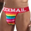 Unterhose Männer Jockstrap Unterwäsche Regenbogen Farbe Baumwolle Sexy Bulge Enhancing Briefs Athletic Supporters Active GiftUnderpants