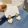 Dangle Lustre Ambiance Coréenne Simple Classique Glamour Coeur Boucles D'oreilles Tempérament Rond Délicat Luxe Tissu Boucle D'oreille Bijoux