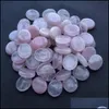 Stone Loose Beads Jewelry 25X2M Worry Thumb Gemstone Natural Rose Quartz Healing Crystal Therapy Reiki Treatment Spiritual Minerals Mas Palm