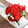 Decorative Flowers & Wreaths Heads Peony Hydrangea Bouquets Artificial Silk Bridal Bouquet Wedding Table Flower Arrangement Home Decor Fake