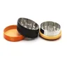 Partihandel Hamburger Shape Malders 3 lager Rökning Tillbehör Blanda färger Herb Grinder 55mm OD Diameter Plast Zinklegering Krossar med Display Box GR393