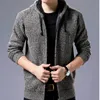 Herrtröjor Autumn Winter Warm Zipper Cardigan Sweaters Man Casual Knitwear Sweatercoat Male Clothe 220817