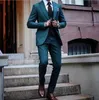 New Design Dark Green 3 Pieces Mens Suits Formal Business Blazers Groom Suits Slim Fit Wedding Tuxedos