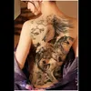 Grandes tatuajes negros hombres mujeres impermeables grandes pegatinas de tatuaje temporal dragón oscuridad lobo espalda completa tatuaje falso fresco 4834 cm 220521