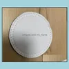 Mats Pads Table Decoration Accessories Kitchen Dining Bar Home Garden Sublimation Blank White Double Layer Wine Glass Coaster Dhziz