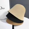 Cappelli a tesa larga Donna Estate All-match Ombra Cappello di paglia Vacanza Fresco Mare Spiaggia Pescatore Pieghevole Vaso giapponese a forma di campana FemalWide Chur