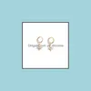 Hoop Hie Earrings Jewelry Fashion Moon And Star For Women Gold Color Piercing Earring Jewellery Pearl Tassel Crystal Party Drop Delivery 2