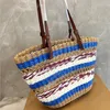 Summer Straw Shoulder Bags Women Basket Bag Luxury Designer Handbags Crochet Totes Leather Strap High Quality Handbag Beach Purse Shopping Pack