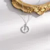 Ketens sterling zilveren ketting hanger voor dames tijd vrouwelijke modeklok 925 sieraden halveeënketens