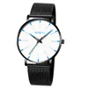 Luxury New Geneva Men Wristwatches Minimalist Ultra Thin Watches Simple Men Business Stainless Steel Mesh Belt Quartz Watch 13 colors