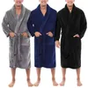 Vêtements de nuit masculins pour hommes de bain de bain châle cols coraux enleceau couleur solide à manches longues avec une robe de poche 2022men's
