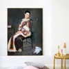 Kinesiska qing-dynastie vrouw olieverfschilderij affischer och skriver ut väggkonst fotos voor woonkamer hem dekoratie geen ram