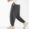 Pantalon en lin de coton pour hommes 2022 Printemps Hommes Couleur unie Casual Baggy Jogger Harem Pantalon Homme Streetwear Hop Hip Pantalon à jambes larges L220706