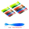 100pcs / kit chaud 10 couleurs leurre en gelée souple drop shot matériel de pêche appât gabarit pagaie queue naufrage leurres de pêche en silicone alose 7cm 2g K1642