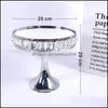 Other Bakeware Kitchen Dining Bar Home Garden Square Crystal Sier Electroplate Metal Cake Stand Set Display Wedding Birthday Party Desser