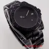 Armbandsur 40mm NH35A Miyota 8215 PT5000 Black Sterile Pvd Plated Automatic Men Watch Sapphire Crystal Oyster Steel StrapWristwatches