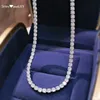 Moissanite Chains Necklaces 925 Sterling Silver Created Moissanite Gemstone Anniversary Party Unisex Couple Short Necklace Fine Je8241166