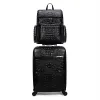 Equipaje baúl de cocodrilo real valise tote duffle maleta de viaje Bolsas de equipaje con ruedas de cuero Mano negro brwon puede custom 360wheels hor