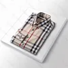 Mens Dress Casual Shirts Luxury Slim Silk T-shirt Manga comprida Roupas casuais de negócios xadrez marca 17 cores M-3XL