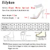 Eilyken الصيف تصميم الأزياء نسج النساء الصنادل الشفاف غريب عالية الكعب السيدات أحذية مفتوحة تو 220328