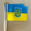 Handhåll Mini Ukraina Emblem Flaggor Land Banner Ukrainsk Nationell Bunting Flag Slitstarkt polyester 14 * 21 20 * 28cm 30 * 45 0 24SX H1