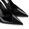 Sandales pour femmes talons hauts designer de luxe style classique escarpins en cuir suédé Romy bout pointu noir nude