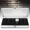 Watchboxen Cases 1 stcs 6/12 roosters slots aluminium horloges box sieraden display opslag vierkant kas suède in container kist