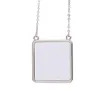 Fashion DIY Square sublimation blank mens necklace silver necklace designer jewelry women man chain party Family Photo Frame Pendant for Woman Pendnats Necklaces