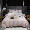 2021 Spring and Summer New 100 Thread Count Digital Printed Cotton Four Piece Set Abstract American Style Soft Bedding