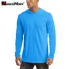 Magcomsen Men s hooded uv Sun Protection T Shirt Långärmning snabb torr strand sommar upf 50 hoodie t shirt man surfing tees topps 220810