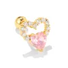 2PCS Neue Ohrstecker Mode Liebe Rosa Diamant Zirkon Kristall Ohrringe Mädchen Pfirsich Herz Rose Gold Ohr Knochen Nägel beliebte Persönlichkeit Schmuck