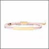 Charm Bracelets Jewelry Korean Falling In Love Womens Adjustable Braided Titanium Steel Hollow Bend Bracele Dhice
