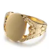 7-16 Multi Size Grande anello maschio femmina acciaio inossidabile placcato oro forma ovale gioielli dito liscio protezione ambientale innocua coppia fidanzamento accessori