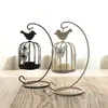 Creative birdcage candle holder wedding wrought iron candle stand European decorations props dining table living room decoration