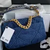 10A Spiegelqualit￤t 26 cm Denim Designer Cross Lod Bag Frauen Ketten Schulter Handtasche Luxuries Designer Klassische Klappenbeutel mit Schachtel C016