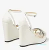 أزياء Bing Sandals أحذية Bing Residents Women Women Heels Nappa Leather Leather Crystal-Embilled-Embilled Straps Party Party Wedding Wedning Walking Walking