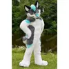 Halloween Grey Fur Husky Fox Dog Mascot Costume Cartoon Anime Teme Postacie dorośli rozmiar świątecznego stroju reklamowego na świeżym powietrzu