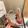 Designer di lusso Sandali Amina Muaddi x AWGE New clear Begum Glass Pvc Crystal Trasparente Slingback Sandalo Décolleté Gilda impreziosito sandali cachi scarpe