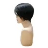 Perruque Bob Lace Wig naturelle Remy, cheveux courts lisses, coupe Pixie transparente, T Part, naissance des cheveux naturelle, pre-plucked, pour femmes