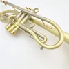 Trompeta profesional Bb Tune Latón Chapado en oro Superficie Instrumentos musicales profesionales con estuche