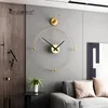 Iron Wall Clock Home Decoration Office stora väggklockor Modern designmonterad Mute Watch Europeiska dekorativa hängande klockor 210325