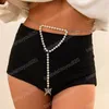 Vintage große weiße Perle Charm Sexy Taille Kette für Frauen Gürtel Ketten Edelstahl Schmetterling Anhänger Körperschmuck